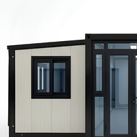 Maisons conteneurs extensibles 2-3 chambres en gros, villas préfabriquées à assemblage rapide, emballées à plat, avec panneaux sandwich
