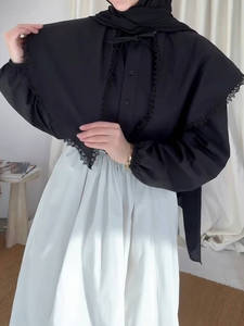 Set Abaya 2 Pezzi Loriya con Colletto <span class=keywords><strong>Peter</strong></span> <span class=keywords><strong>Pan</strong></span> in Pizzo Personalizzato, Top e Gonna per Donne Musulmane, Moda Islamica Modesta <span class=keywords><strong>di</strong></span> Dubai - Product Image 4