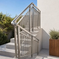 Rampe d'escalier en acier inoxydable soudé SS304 pour projets de balcon intérieur et extérieur