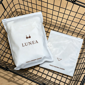 Custom Logo Cotton Paper Zipper Bags 15x20cm 20x28cm 24x32cm Sustainable Apparel Lingerie Clothing Packaging Pouches for <b>UK</b> Germ - Product Image 1