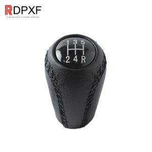 Pomo de Palanca de Cambios de Cuero Negro para MAZDA M3 BK BL 5 CR CW 6 II <span class=keywords><strong>GH</strong></span> CX-7 ER MX-5 NC <span class=keywords><strong>III</strong></span>, Palanca de Cambios Manual - Product Image 1