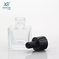 Stock Fabricant Flacon Carré 10ml 30ml en Verre Cosmétique pour Huile Essentielle, Bouteille Compte-gouttes à Fond Épais