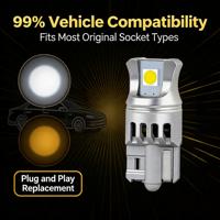 Ampoule LED T10 W5W 3014 SMD 12V 6000K 1.5W pour feux de stationnement/plaque d'immatriculation/plafonnier/feux de position latéraux, sans erreur Canbus