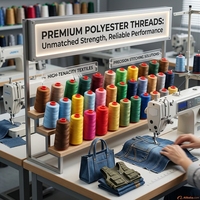 Fil à coudre de haute qualité 40S/2 3000yds 100% polyester, fil filé, couleurs assorties pour vêtements et textiles
