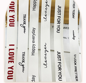 Cinta de Algodón Estampada para <span class=keywords><strong>Regalo</strong></span>, Cinta Floral para Pastel con <span class=keywords><strong>Frases</strong></span> como Feliz Cumpleaños/Solo para Ti/Mejores Deseos para Ti/Feliz Cada Día - Product Image 3