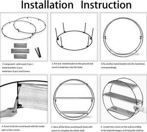 Estantes flotantes resistentes de hierro forjado doble, estante decorativo de Metal de madera para sala de estar, dormitorio, baño, bolsa de garaje, maceta - Product Image 5