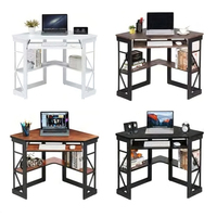 Bureau de travail moderne, durable et simple pour la maison ou le bureau, avec étagère de rangement et bureau d'ordinateur d'angle multifonctionnel