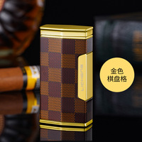 Encendedor de Cigarros Quad Jet con Cortador Multifuncional, Antorcha de Butano de 4 Llamas Resistente al Viento para Fumar Cigarros en Fiestas, Venta al por Mayor