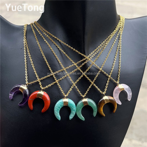 <span class=keywords><strong>Collana</strong></span> <span class=keywords><strong>con</strong></span> Pendente in Ametista Naturale a Forma di Luna <span class=keywords><strong>con</strong></span> Catena in Oro per Donna Gioielli di Alta Qualità Vendita all'Ingrosso - Product Image 1