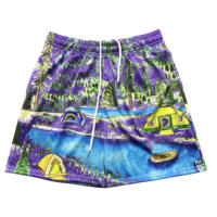 Shorts de basket-ball personnalisés pour hommes, logo du fabricant, polyester de haute qualité, impression par sublimation, entrejambe de 5 pouces, double couche, maille personnalisée
