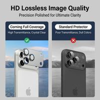 Elago – protecteur d'objectif de caméra en verre trempé 9H, pour 17 Pro Max, épaisseur de 0.33mm, 3D Radian, résistant aux rayures, anti-empreintes digitales