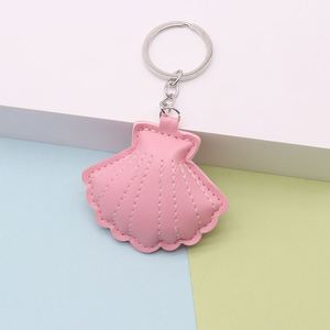 New Style Ocean Themed Pu Leather Shell Starfish Keychain Portable Cute Puffy Bag <b>Charm</b> Pendant Car <b>Keyring</b> Welcome Gifts - Product Image 4