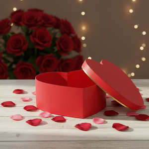 Scatola Regalo Ecologica Riutilizzabile a Forma di <span class=keywords><strong>Cuore</strong></span> in Cartone Rosso Grande per Matrimoni e Feste di Compleanno con Chiusura Magnetica - Product Image 1