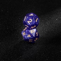 Jeu de dés polyédriques violets à numérotation dorée, 7 pièces, effet nacré galaxie, pour D&D, Dungeons and Dragons, Pathfinder, MTG