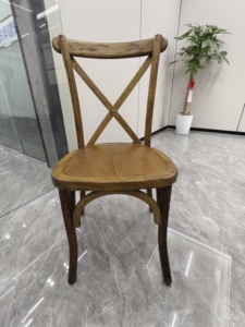 Apilable Durable Moderno Granja Comedor Banquete <span class=keywords><strong>DE</strong></span> BODA X Back Nogal Madera maciza Crossback Sillas al aire libre - Product Image 5