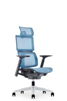 Chaise de bureau pivotante à dossier haut en tissu maillé, moderne, luxueuse, ergonomique, pour usage commercial ou domestique, avec appuie-tête réglable