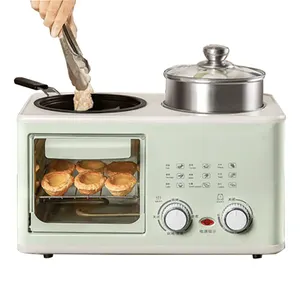 4合1 3合1早餐机站健康3合1早餐机便携式烤面包机烤箱烤盘