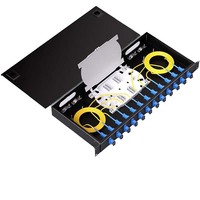 Caja de Terminación de Fibra Óptica de 24 Núcleos, de Acero Galvanizado, para Montaje en Rack, Tipo ODF de 19 Pulgadas, para Centro de Datos, Redes FTTH y Telecomunicaciones
