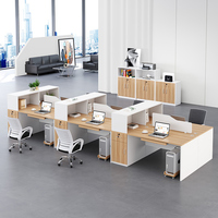 Poste de travail de bureau simple et moderne, rectangulaire, écologique, modulaire, avec écran de séparation et casier, pour employé, avec poste informatique