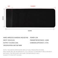 Tapis de souris de jeu sans fil RGB avec recharge sans fil, grand format XL, base en caoutchouc antidérapante, bords cousus, tapis de bureau, vente en gros OEM