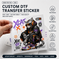 Transferts numériques, impression de logo, film DTF de haute qualité, transfert thermique, logo de dessin animé personnalisé, autocollant à repasser pour vêtements streetwear