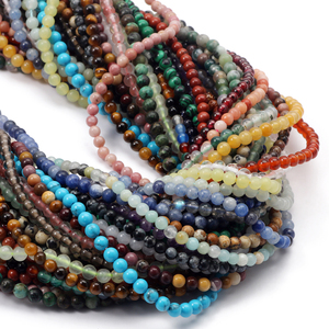 Perline Rotonde Lisce all'Ingrosso da 2MM/3MM in Agata/<span class=keywords><strong>Giada</strong></span>/Granato/Lapislazzuli per Creazione di Gioielli Fai-da-Te - Product Image 2