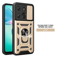 Étui de support de voiture magnétique de béquille rotative multifonctionnelle de Lichicase pour la couverture dure de Tecno Pop7
