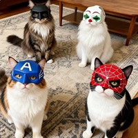 Masques en plastique 3D pour cosplay de chat d'Halloween, motifs chauve-souris, Joker et Avengers, pour soirées dansantes et événements
