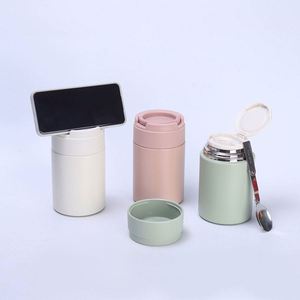 Recipiente para Alimentos de Acero Inoxidable 316 con Soporte para Teléfono y Cuchara - Ideal para Comidas para Llevar y Regalos Promocionales - Product Image 2
