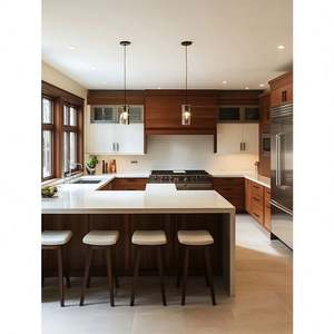 Magnifiques armoires de cuisine modulaires haut de gamme, îlot de cuisine personnalisé, structure en bois massif pour une transformation de cuisine extérieure moderne - Product Image 5