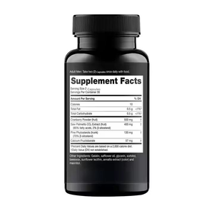 Capsules pour la prostate en marque propre avec poudre de canneberge et extrait de palmier nain pour le soutien du flux urinaire et la santé de la prostate - Product Image 5