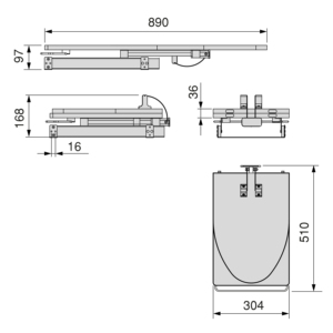 Ferro 8089020 EMUCA 2 asse da stiro per uso domestico in acciaio e legno pieghevole e Design estraibile per mobili - Product Image 4