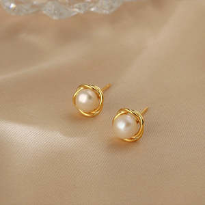 Pendientes de Perlas Naturales 1618 para Mujer, Aguja de Plata S925, Joyería Elegante para Mujer - Product Image 2