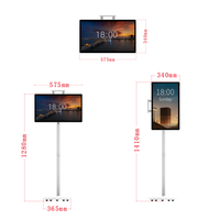 Support TV intelligent avec écran tactile de 24,5 pouces, écran mobile sur roulettes, grande tablette électronique portable, TV Android avec caméra