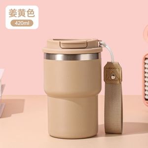 Vaso de Viaje Reutilizable Ecológico, Libre de BPA, de Doble Pared, de Acero Inoxidable, Aislado al Vacío, con Correa de Cuerda - Product Image 2