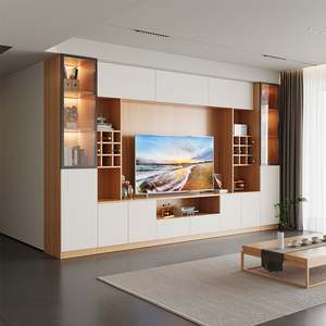 Mobile TV Motorizzato di Lusso Moderno, <span class=keywords><strong>Design</strong></span> Sospeso a Parete, Arredamento in Legno per <span class=keywords><strong>Soggiorno</strong></span>, Adatto a TV da 65+ Pollici - Product Image 5