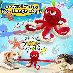 Poliéster Personalizado Interativo Cão Squeaky Plush Polvo Mastigar Brinquedos De Luxo - Product Image 3