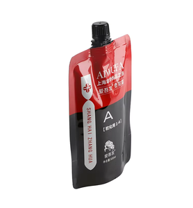 Pochette à bec verseur en PE PA PET réutilisable, scellable et inviolable, très vendue, pour la distribution de crème lissante et de crème permanente pour cheveux - Product Image 4