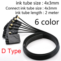 Tubo de Tinta de 2 Metros y 6 Colores con Amortiguador para Cabezales de Impresión Epson/Mimaki I3200 XP600 TX800 4720 DX5 5113 JV33 JV5