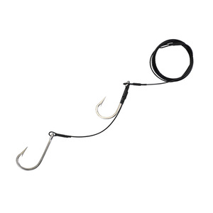 2/0-13/0 #   Hameçons circulaires en acier à haute teneur en carbone noir, équipés d'un fil de <span class=keywords><strong>trace</strong></span> double 7691s pour la pêche au requin, au thon et au carangue - Product Image 1