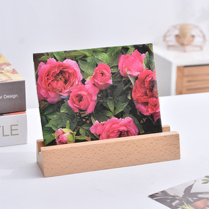 Base de cadre photo en bois de hêtre rectangulaire, faite à la main, style minimaliste horizontal en forme de U pour table - Product Image 2