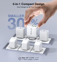 Chargeur USB C 50W 5 ports Chargeur multiple Charge rapide Bloc de charge double port Adaptateur secteur QC Prise murale Alimentation USB C
