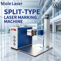 Marqueur laser à fibre JPT MOPA haute puissance, gravure profonde 2.5D, marquage couleur acier inoxydable, mise au point automatique, type divisé
