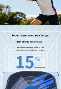 Raquette de pickleball en fibre de verre de qualité supérieure, poids équilibré et poignée souple. Cadre résistant aux rayures, outil de sport et de loisirs quotidien, faible MOQ - Product Image 4