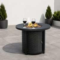 Table de foyer extérieur autoportante à gaz, 50000 BTU, en acier inoxydable thermolaqué, écologique, pour terrasse et fêtes