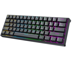Clavier mécanique réel à axe vert rétroéclairé de petite taille 61 touches portable pour ordinateur de bureau et ordinateur portable de jeu K101 Esports - Product Image 1