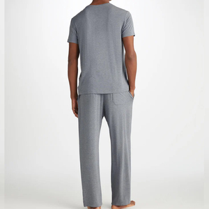 Set da salotto in Jersey organico t-shirt da <span class=keywords><strong>uomo</strong></span> e pantaloni da salotto Modal <span class=keywords><strong>pigiama</strong></span> personalizzato a maniche corte - Product Image 3