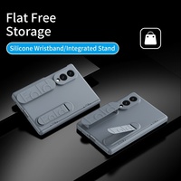 Étui de protection intégrale à 360° avec support à charnière élastique pour Samsung Z Fold 8 Ultra / 8 7 6 5 4 3 + Coque pliable en verre trempé