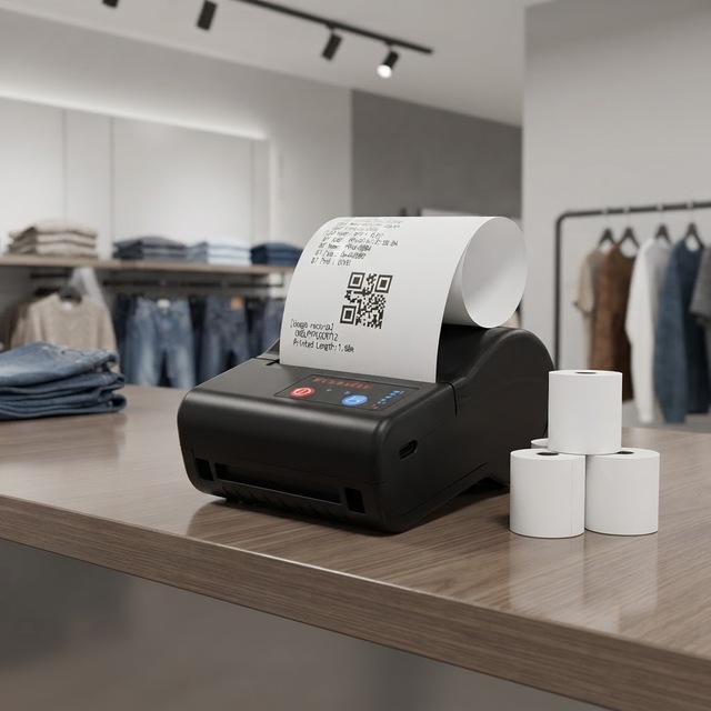 80mm Portable Mini Thermal Label Printer with Rechargeable Battery Wireless Bluetooth Receipt Maker Machine for Retail