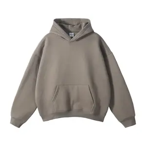 Chất Lượng Cao Quá Khổ Drop Shoulder Hoodie Stringless Trọng Lượng Nặng Cotton Stringless Người Đàn Ông Của Áo